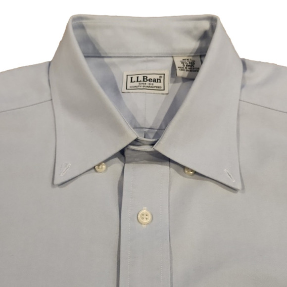 L.L. Bean Light Blue Button-Up Dress Shirt - Picture 2 of 8